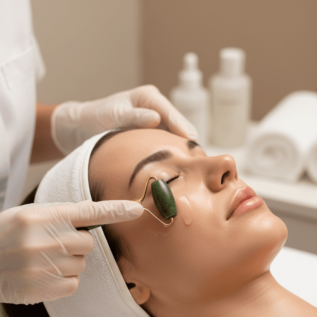 Radiofrequency skin treatment in progress
