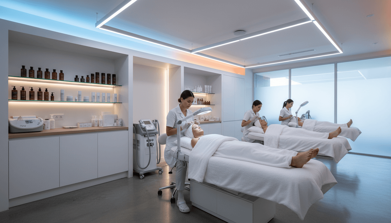 Modern skincare clinic treatment room