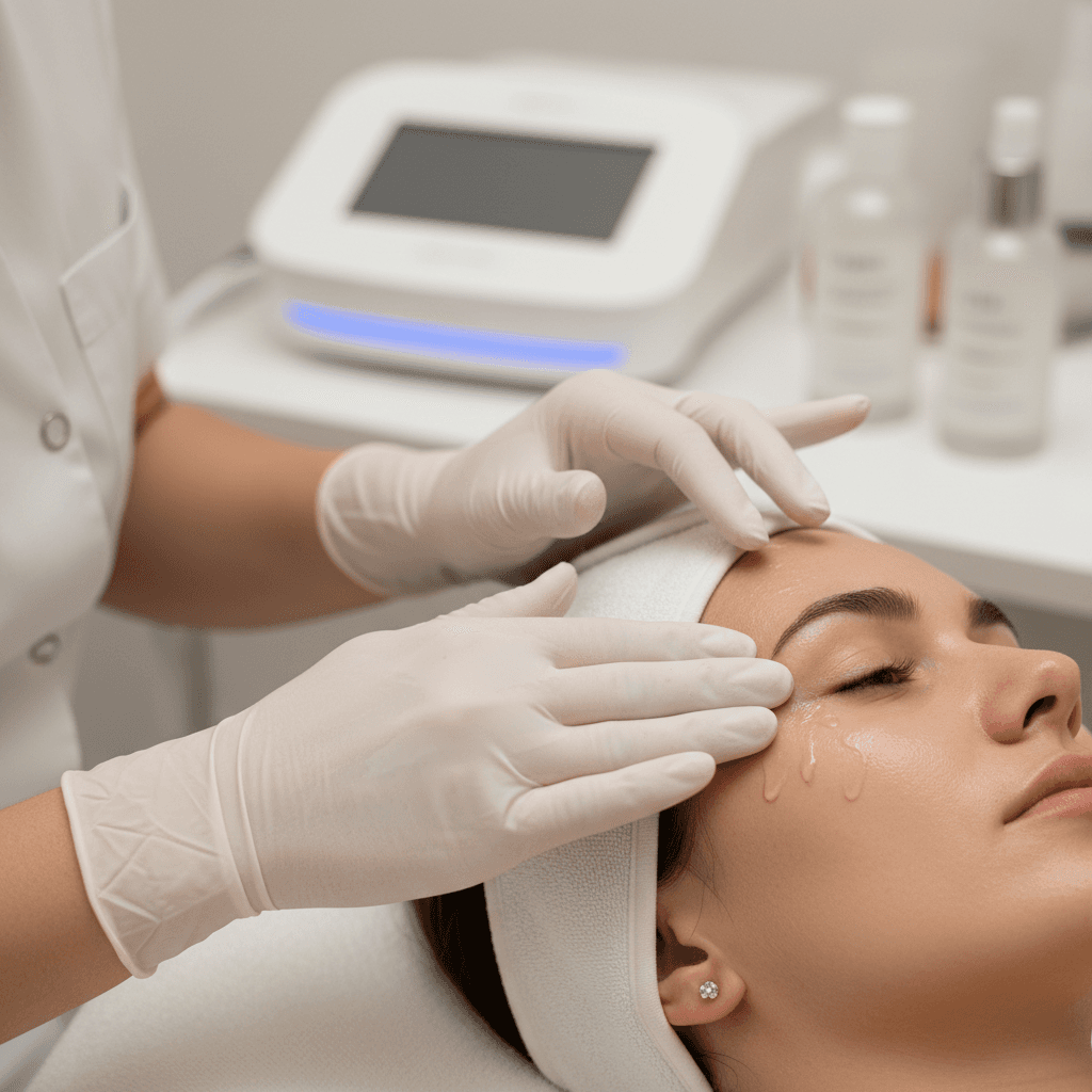Professional facial treatment at Bright & Pure Skin Aesthetics